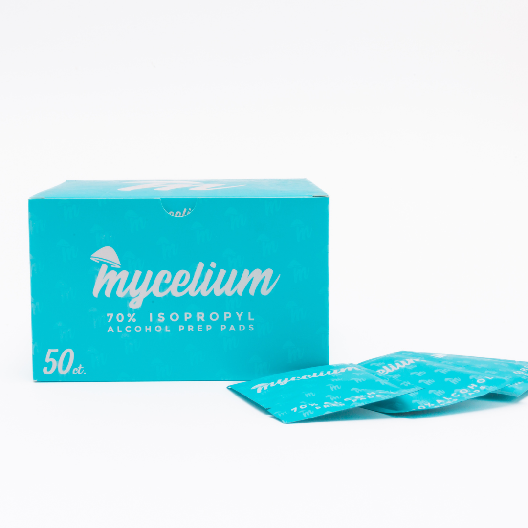 Mycelium 70% Isopropyl Alcohol Prep Pads - 50ct Box