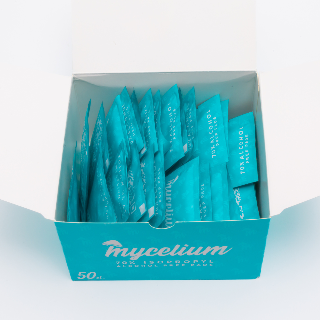 Mycelium 70% Isopropyl Alcohol Prep Pads - 50ct Box