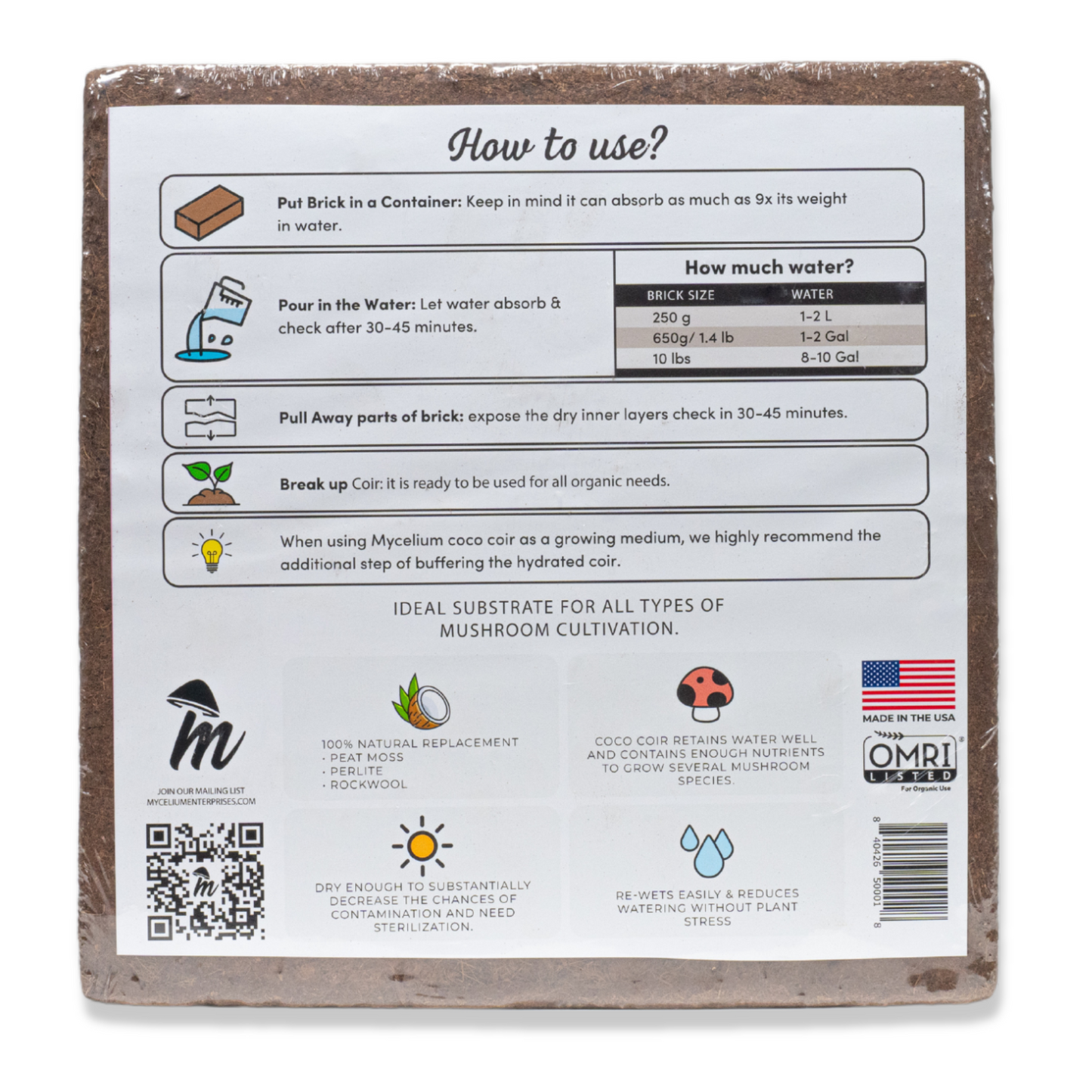 100% Organic Coco Coir Brick