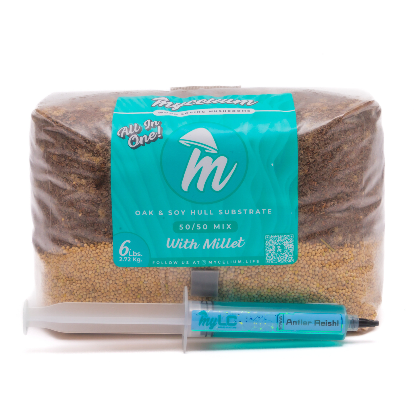 Antler Reishi Mushroom Grow Kit - Oak & Soy Hull with Millet Grain