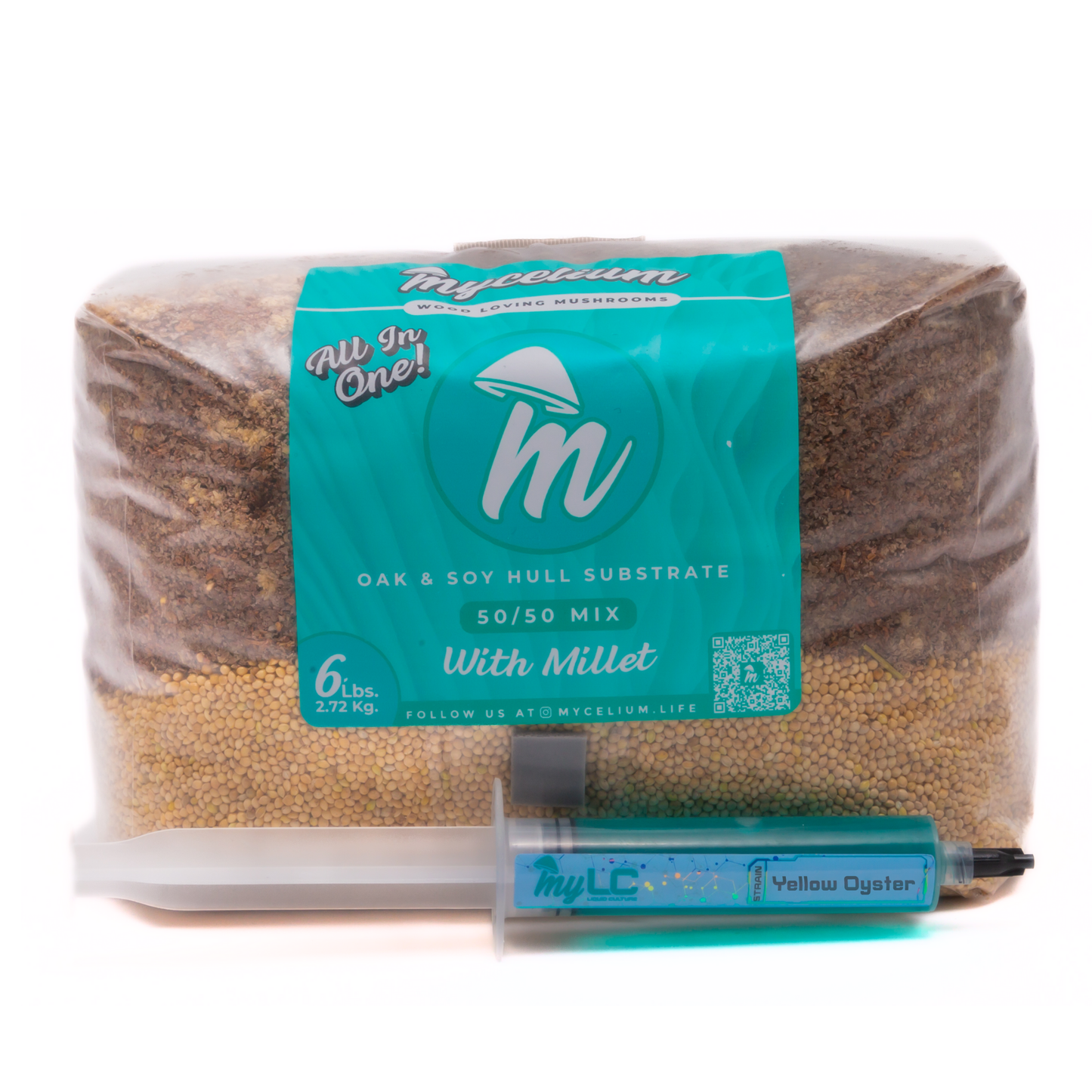 Yellow Oyster Mushroom Grow Kit - Oak & Soy Hull with Millet Grain
