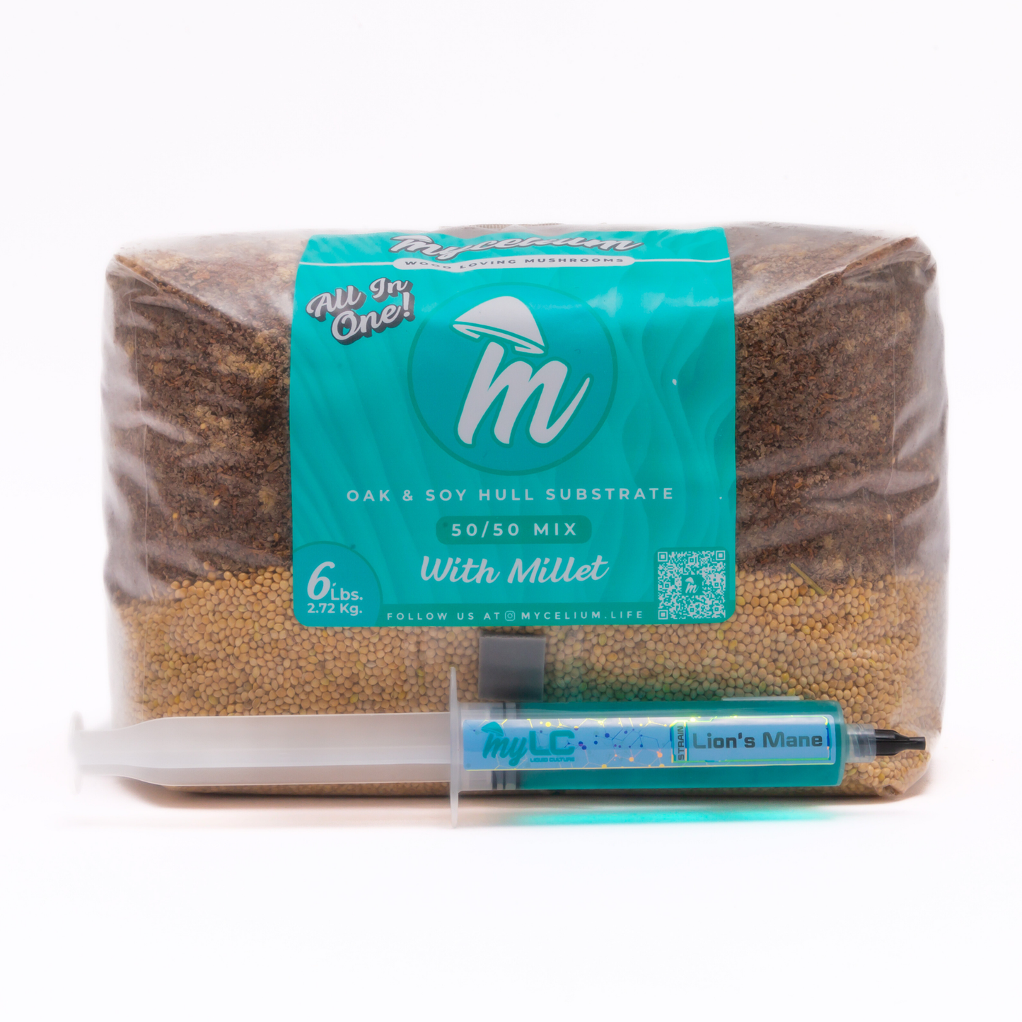 Lions Mane Mushroom Grow Kit - Oak & Soy Hull with Millet Grain