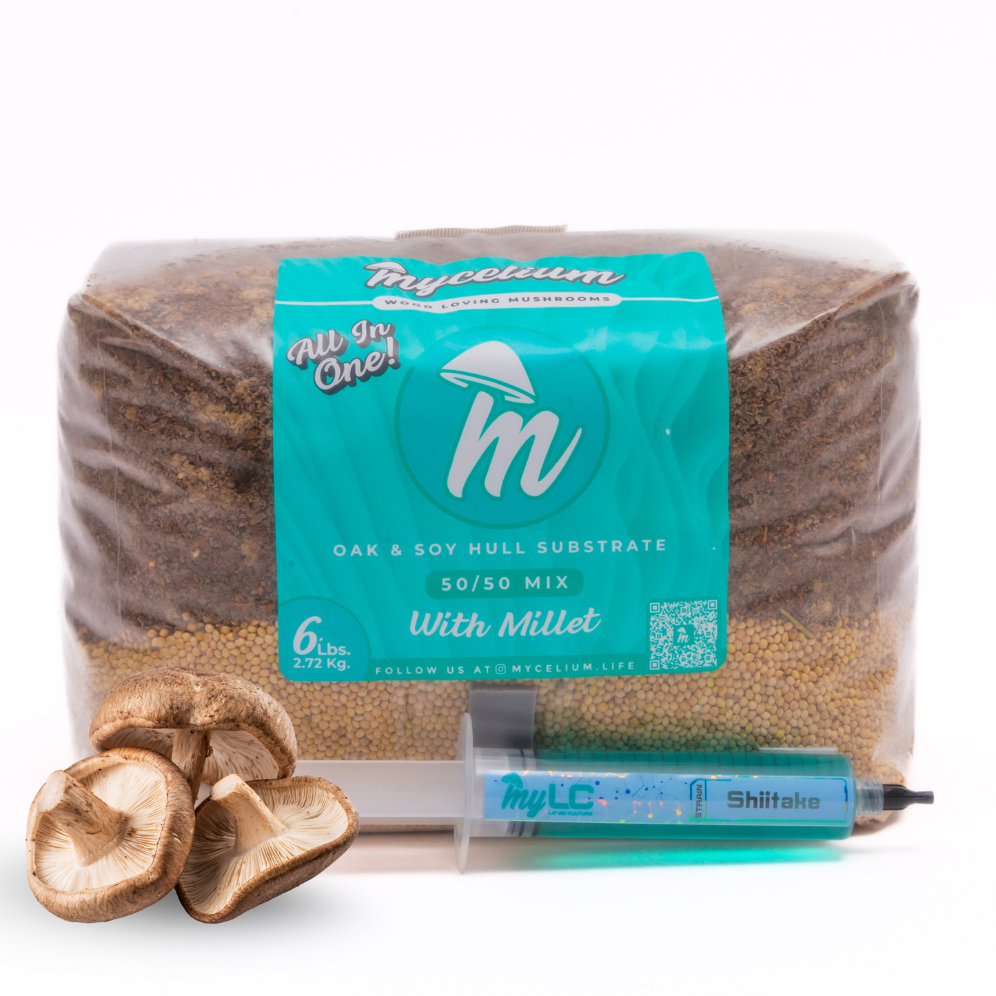 Shiitake Mushroom Grow Kit - Oak & Soy Hull with Millet Grain
