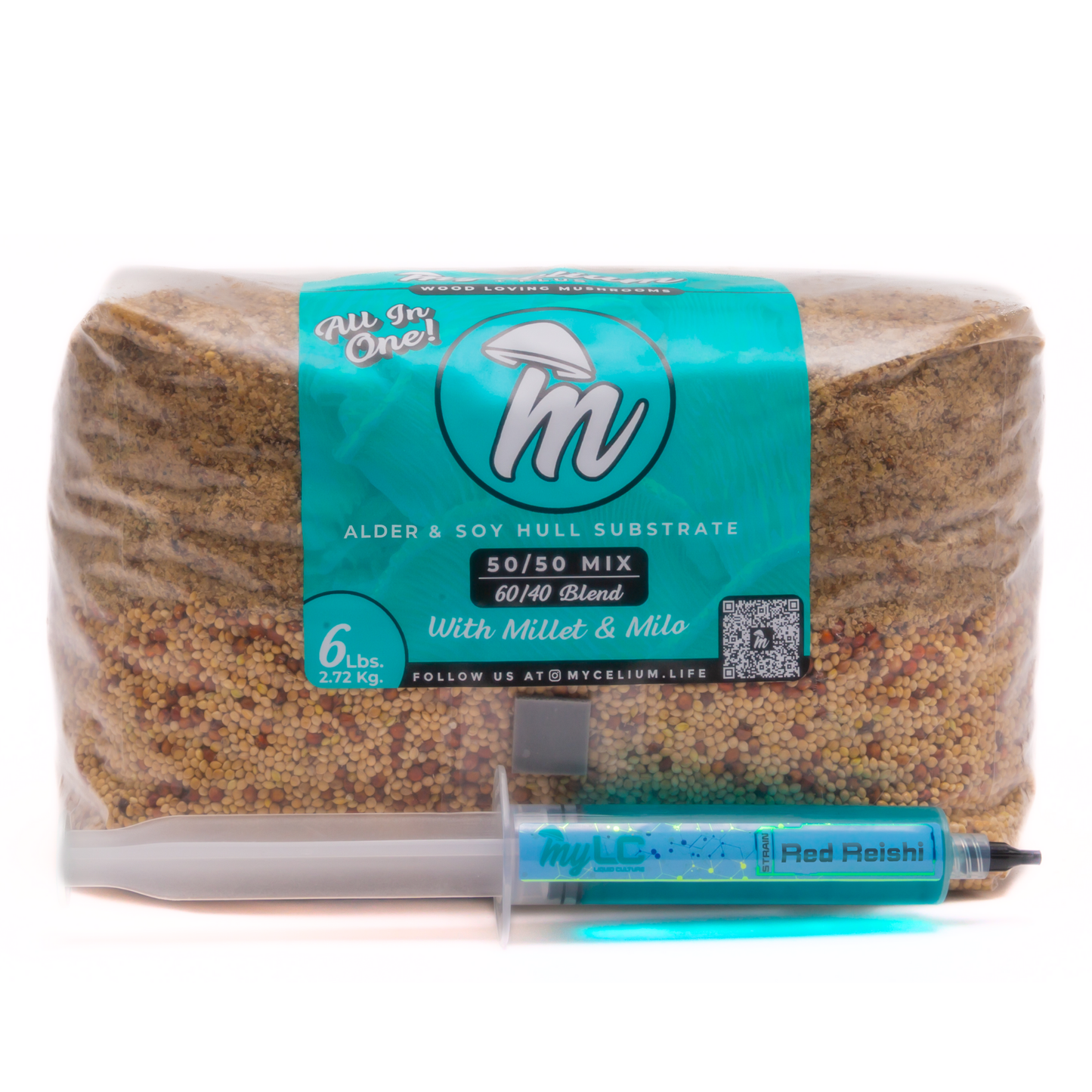 Red Reishi Mushroom Grow Kit - Alder & Soy Hull with Millet/Milo