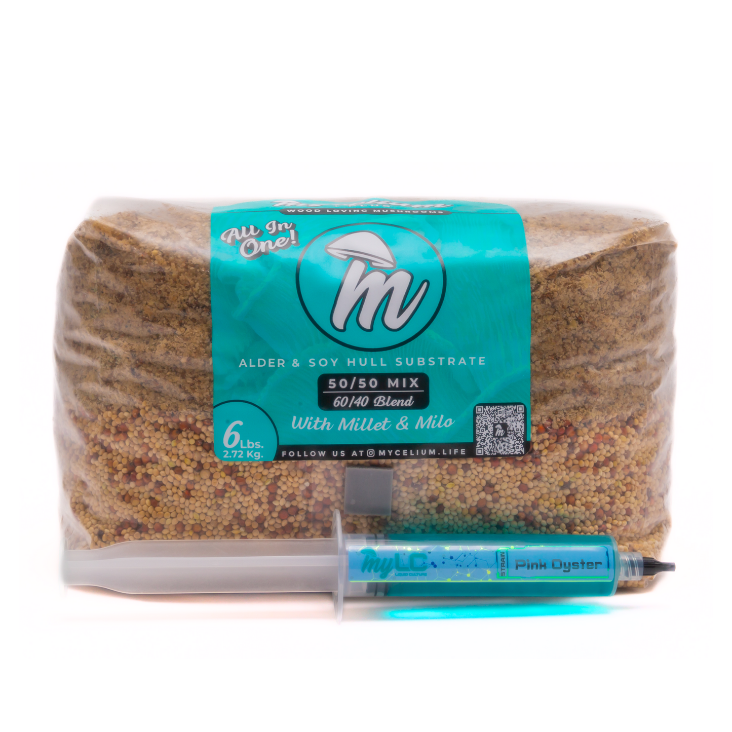 Pink Oyster Mushroom Grow Kit - Alder & Soy Hull with Millet/Milo