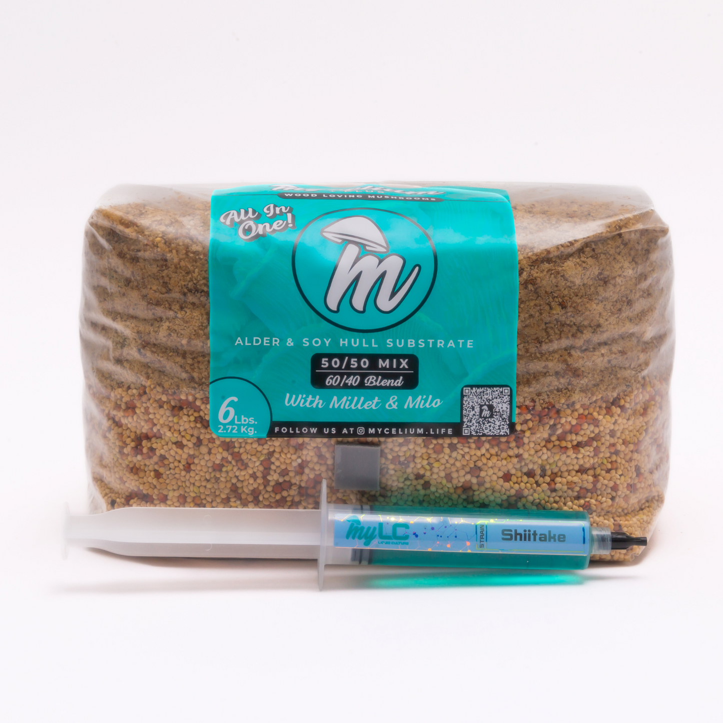 Shiitake Mushroom Grow Kit - Alder & Soy Hull with Mycelium+ Millet & Milo Grain